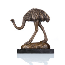 Бронзовая скульптура животных Скульптура страуса Птица латунная Статуя Тпал-083